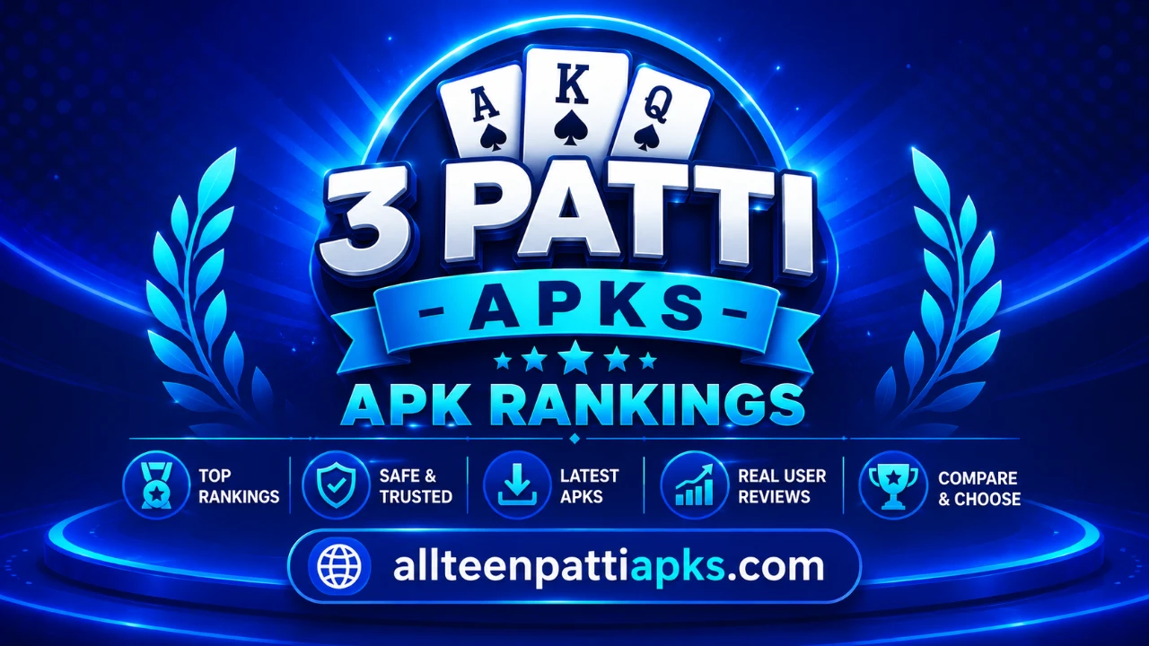 AllTeenPattiAPKs promo-scan banner with stacked Teen Patti tiles, PKR-safe wording cues, and carousel-ready contrast for Pakistan readers